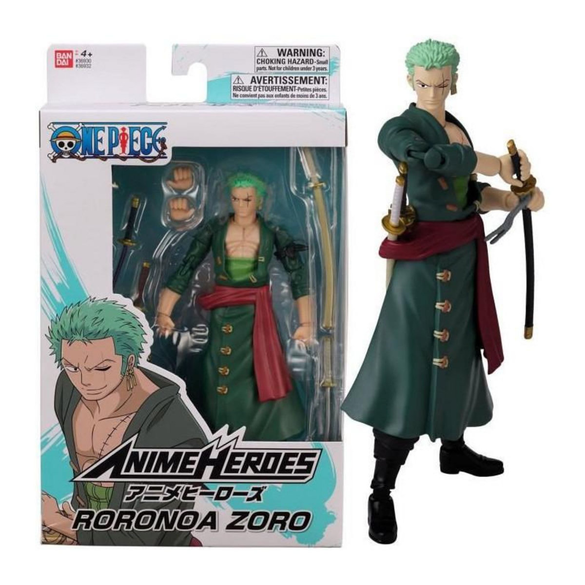 BANDAI BANDAI Anime Heroes - One Piece - Figurine Anime heroes 17 cm - Roronoa Zoro
