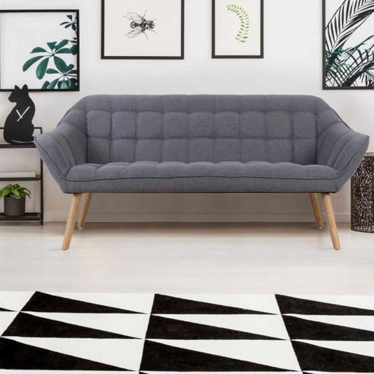 Paris Prix Canapé Scandinave 3 Places  Laos  173cm Gris