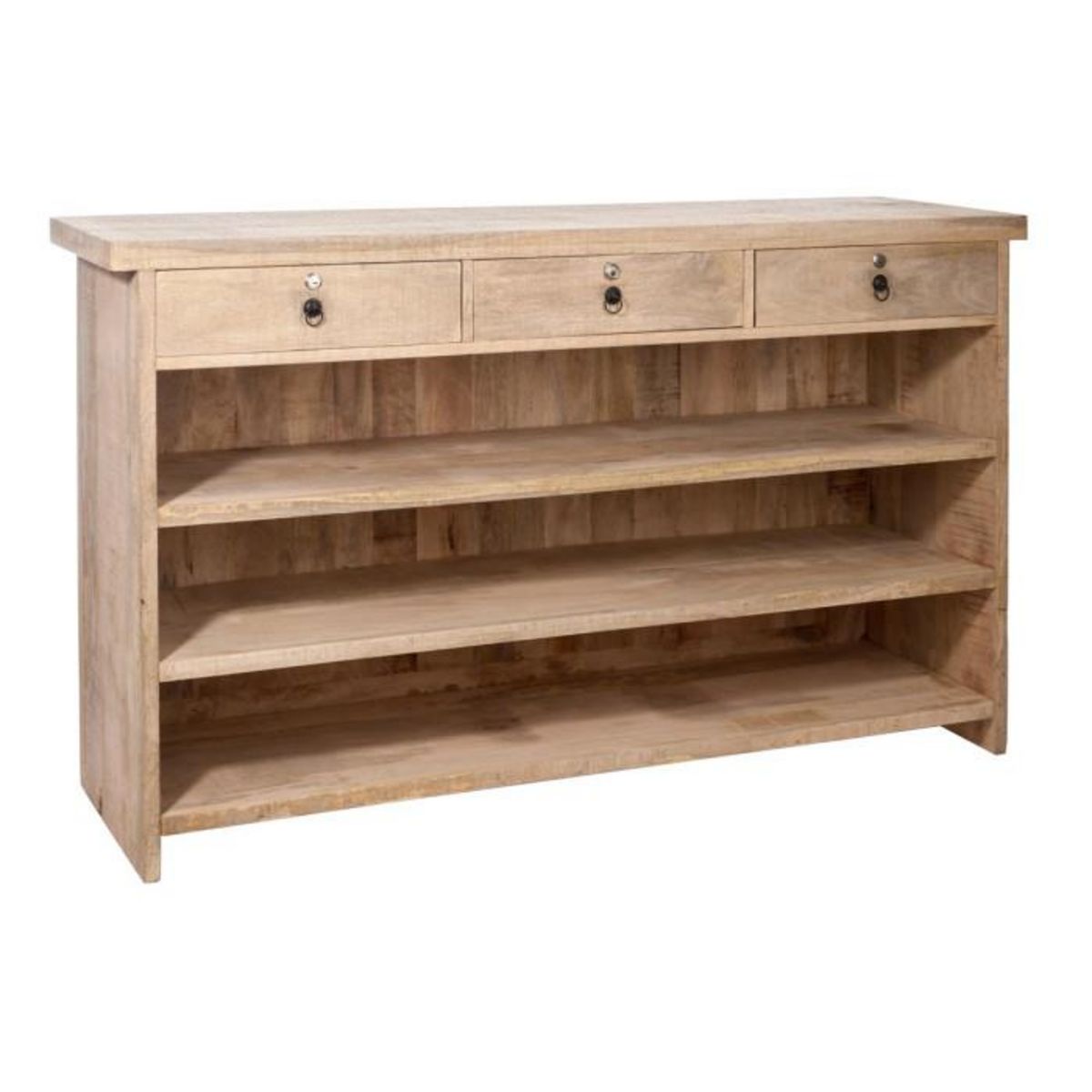 Paris Prix Bar en Bois 3 Tiroirs  Theodore  180cm Naturel