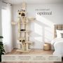 Voir la diapositive 3 : tectake Arbre à chat 243 à 260 cm avec griffoir et plateforme d'escalade beige/blanc
