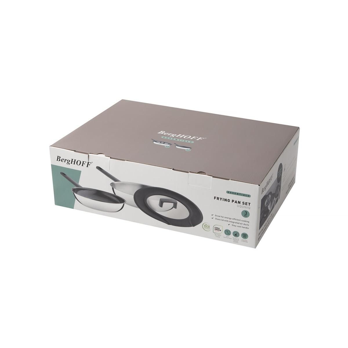 Berghoff Lot de 2 poêles + 1 couvercle - 28cm/24cm - 1111048