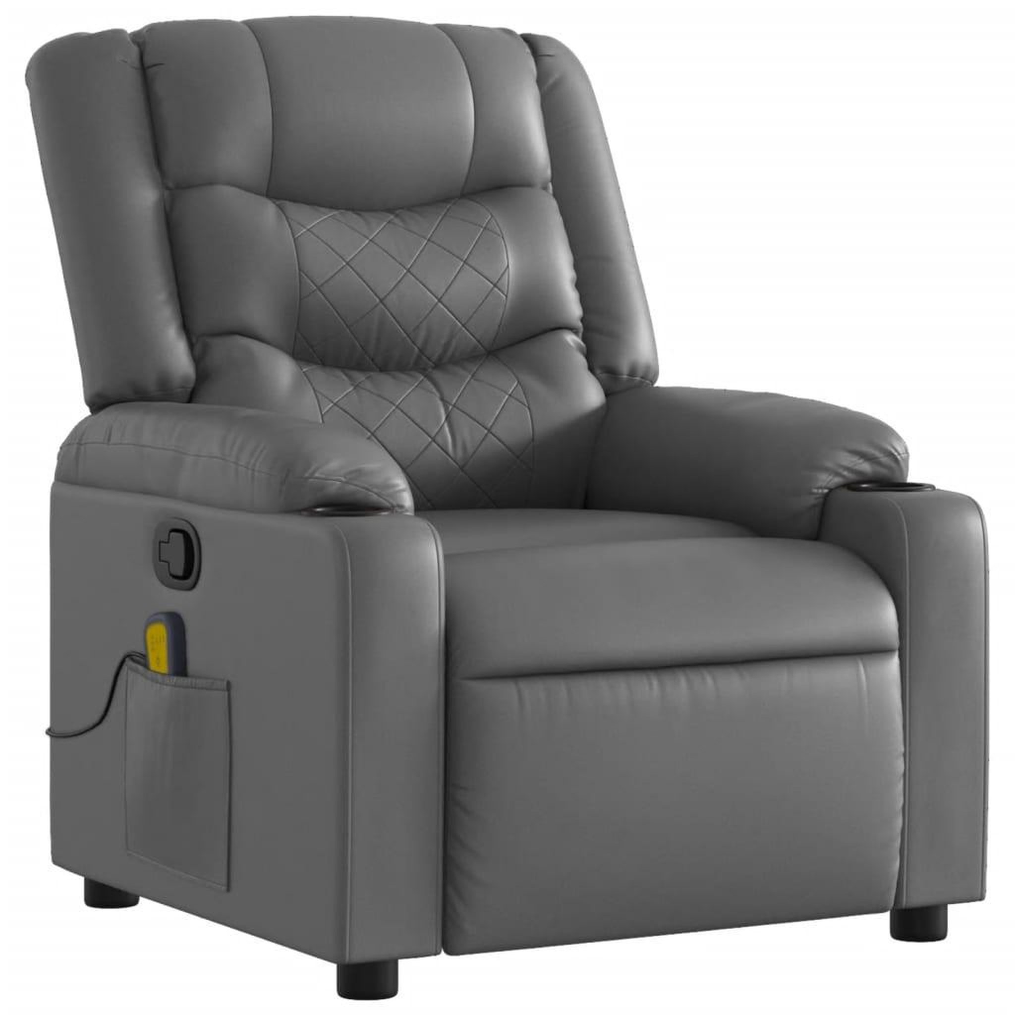 Voir la diapositive 3 : VIDAXL Fauteuil de massage inclinable Gris Similicuir