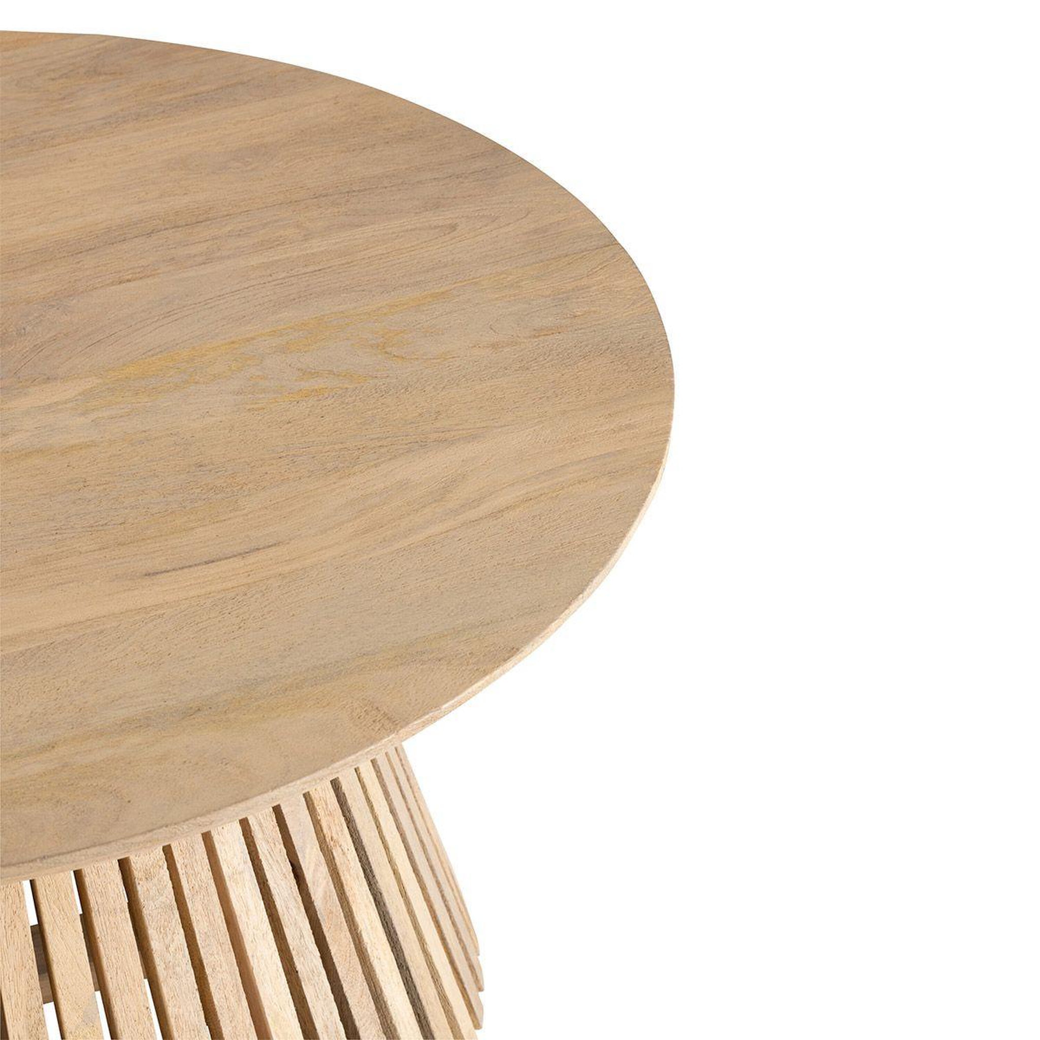 Voir la diapositive 2 : J-LINE Table Basse Design en Bois  Vincent  90cm Naturel