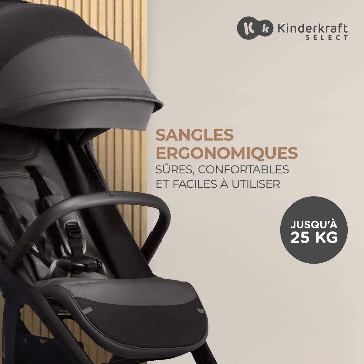 KINDERKRAFT Poussette de voyage légère avec pliage automatique