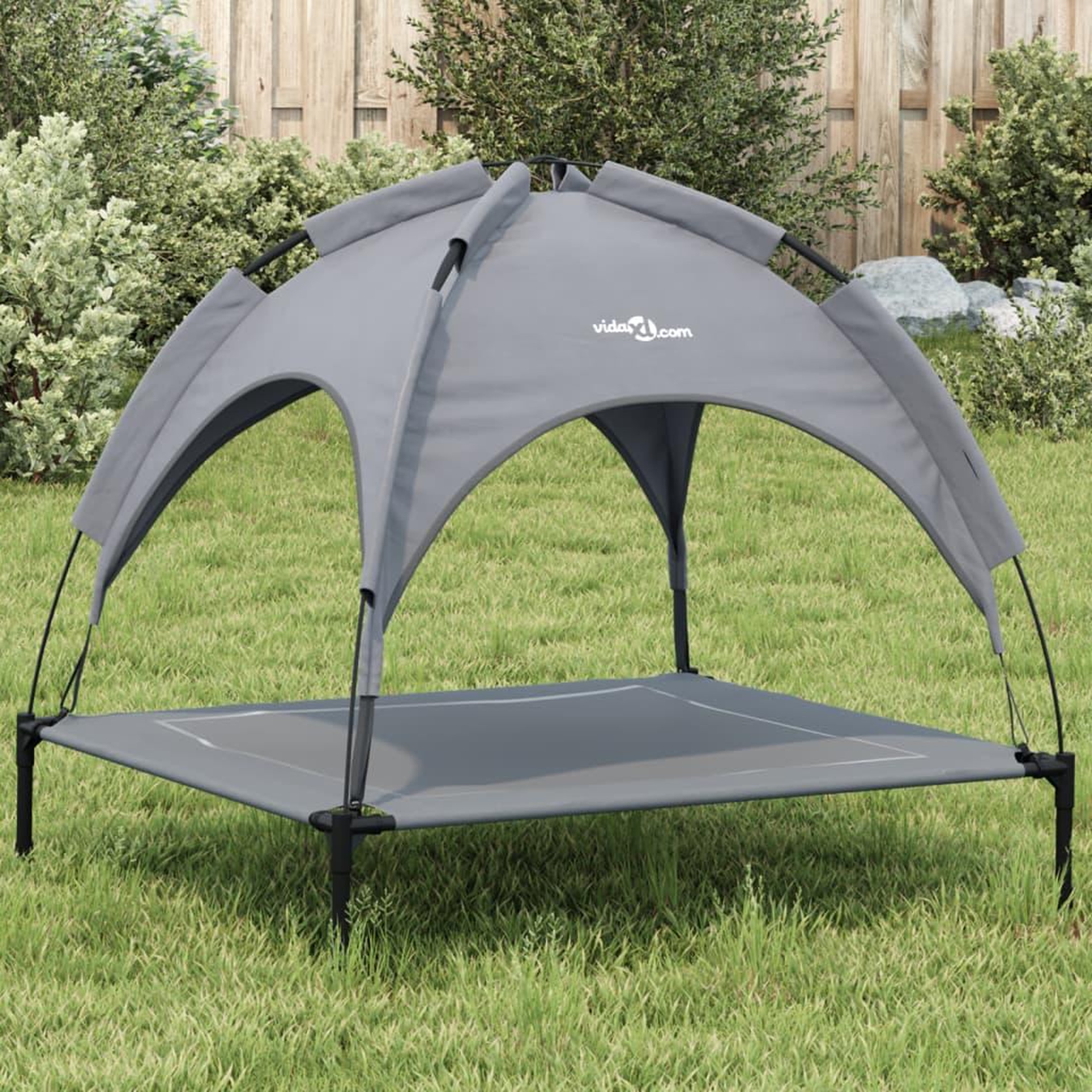 VIDAXL Lit pour chien avec auvent anthracite tissu Oxford et acier
