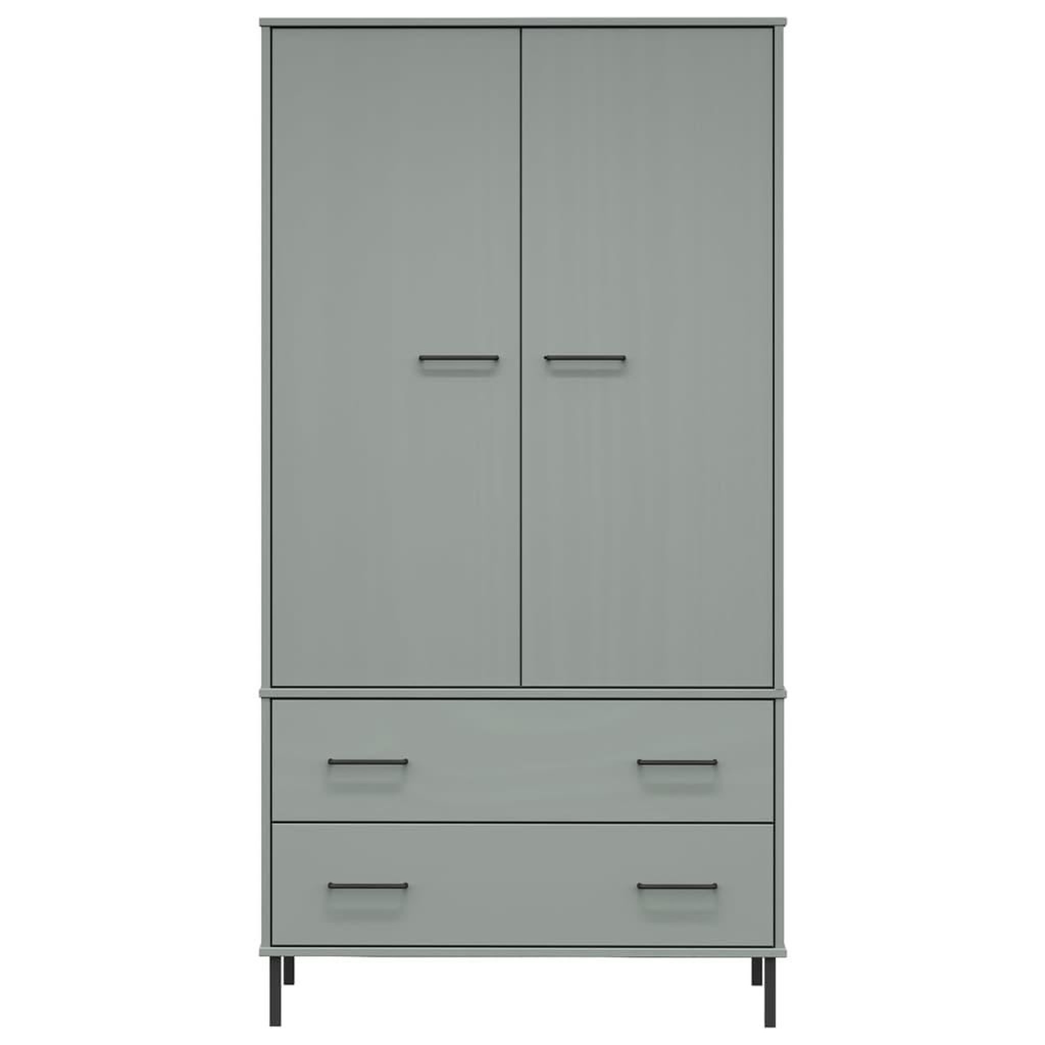 Voir la diapositive 4 : VIDAXL Garde-robe avec pieds en metal Gris 90x55x172,5 cm Bois OSLO