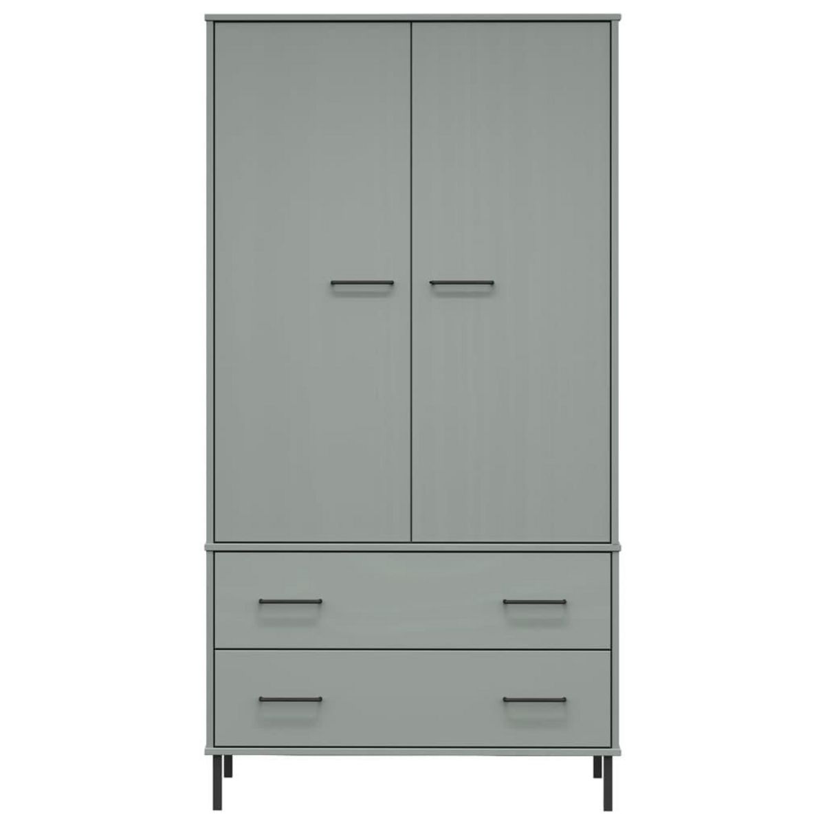 VIDAXL Garde-robe avec pieds en metal Gris 90x55x172,5 cm Bois OSLO