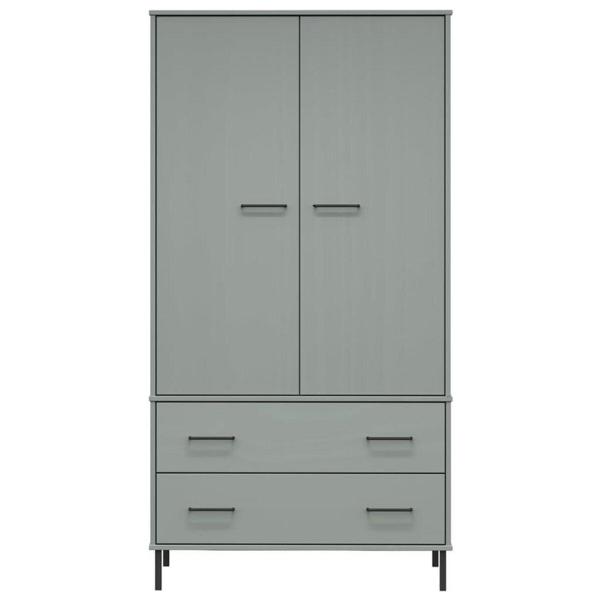 VIDAXL Garde-robe avec pieds en metal Gris 90x55x172,5 cm Bois OSLO