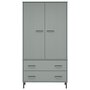Voir la diapositive 4 : VIDAXL Garde-robe avec pieds en metal Gris 90x55x172,5 cm Bois OSLO