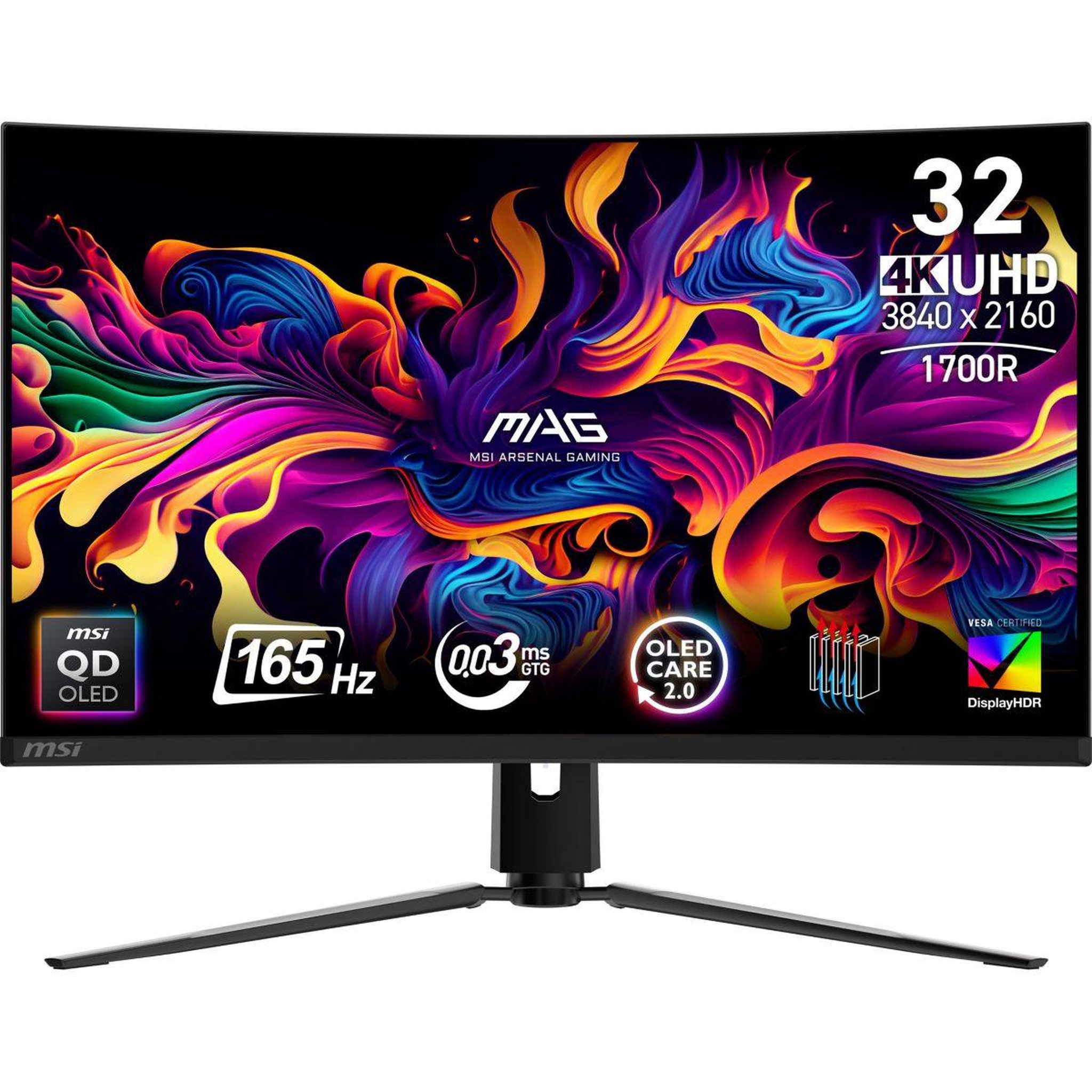 Voir la diapositive 2 : MSI Ecran pc gamer mag 321cup 32  incurvé 4k 165hz qd-oled hdr true black 400 hdmi 2.1 usb-c 15w