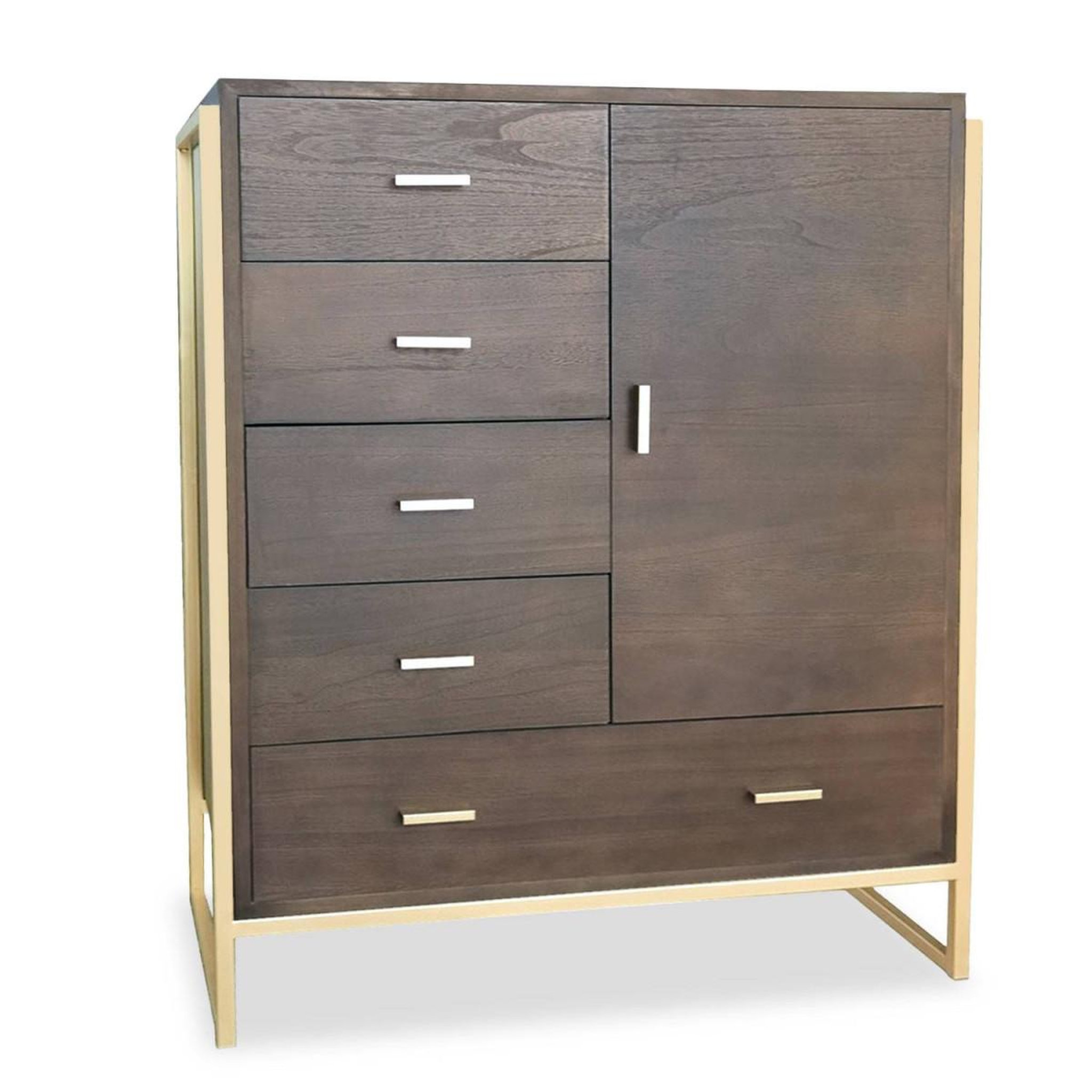 Paris Prix Buffet 5 tiroirs & 1 porte  bynard  112cm marron & or