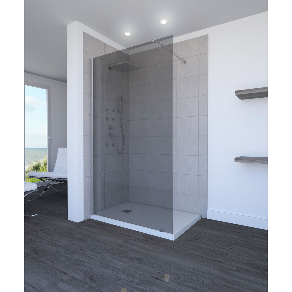 Aurlane Paroi de douche Parma 120 - Verre fumé 120 x 200