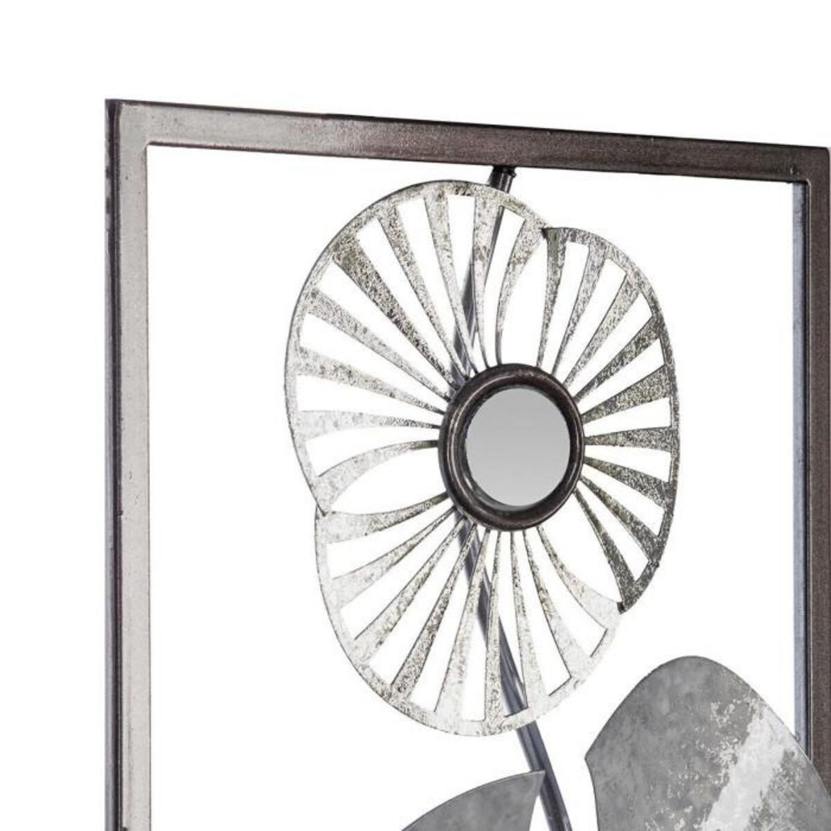 ATMOSPHERA Décoration Murale en Métal  Fleurs  61cm Argent