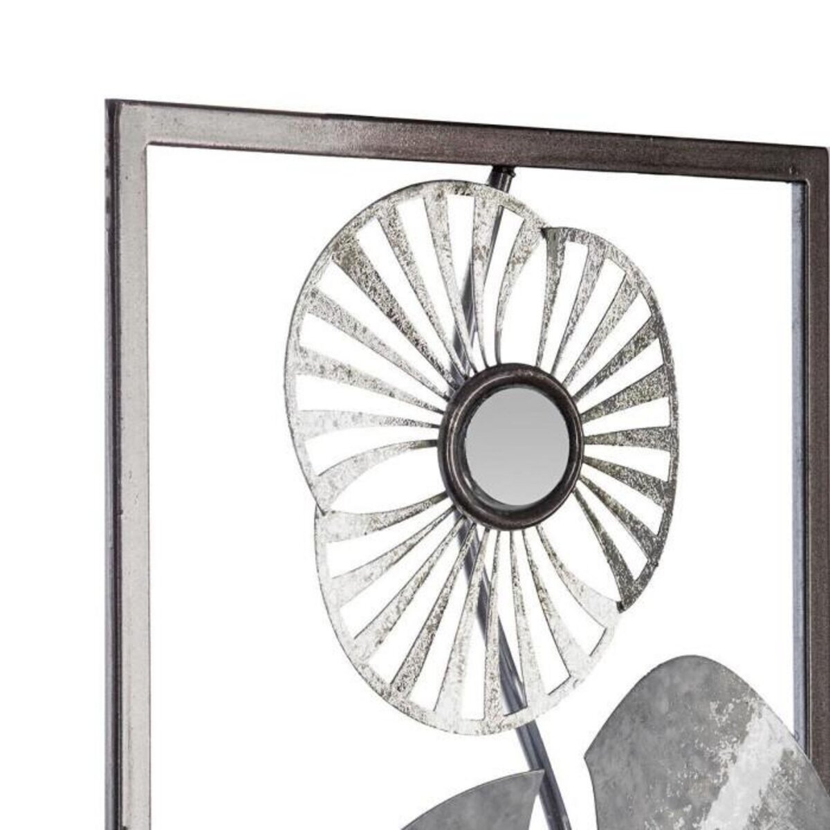 ATMOSPHERA Décoration Murale en Métal  Fleurs  61cm Argent