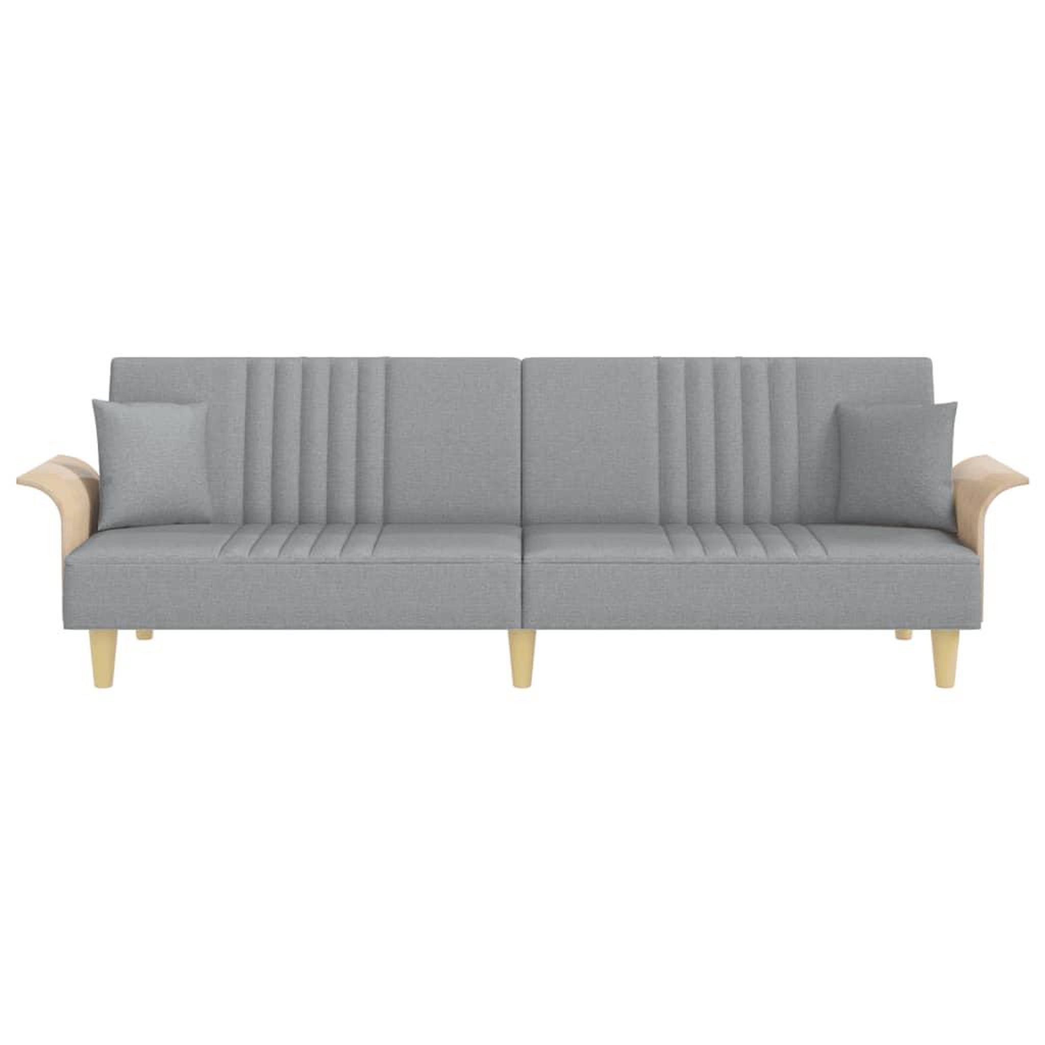 Voir la diapositive 4 : VIDAXL Canape-lit avec accoudoirs gris clair tissu