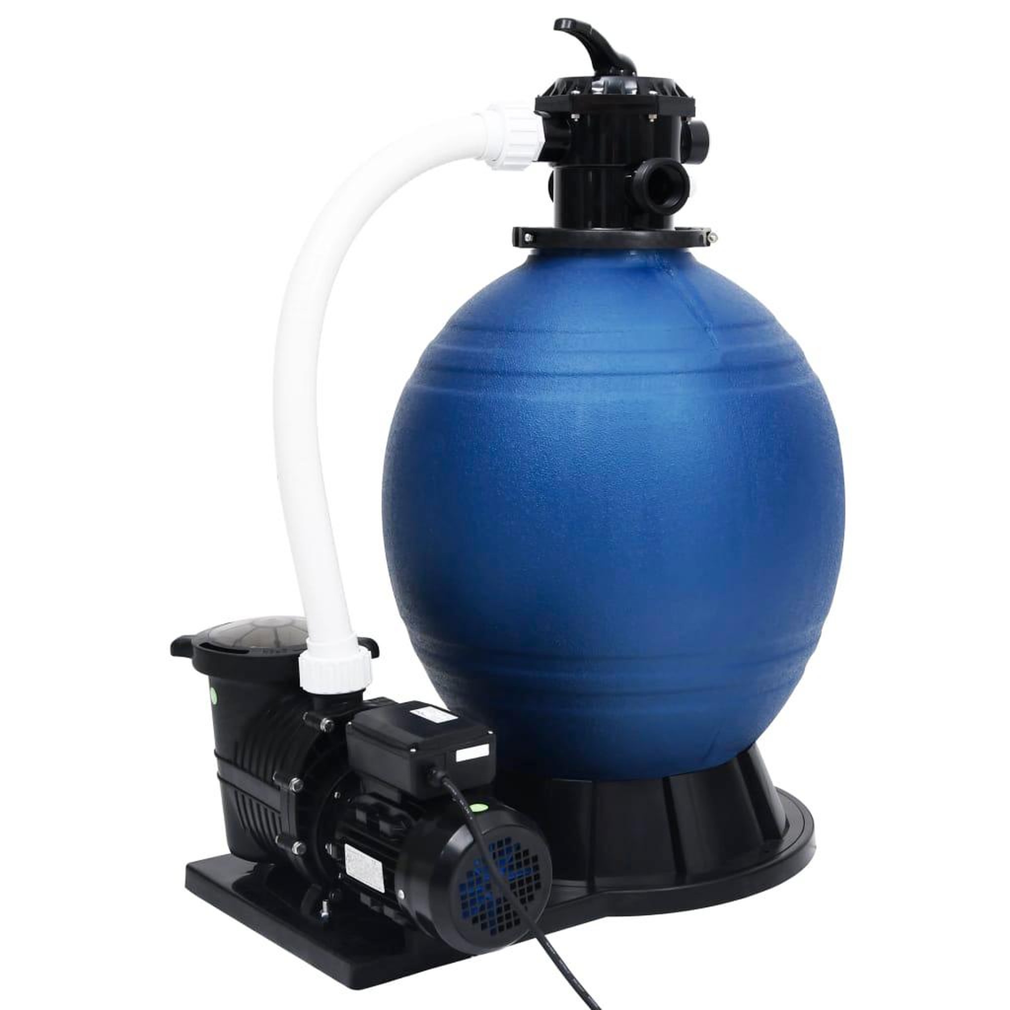 VIDAXL Filtre a sable avec vanne 7 voies et pompe 1000 w bleu et noir