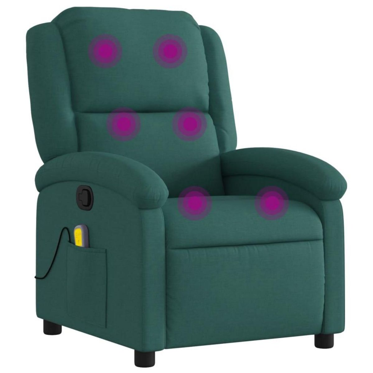 VIDAXL Fauteuil de massage inclinable Vert fonce Tissu