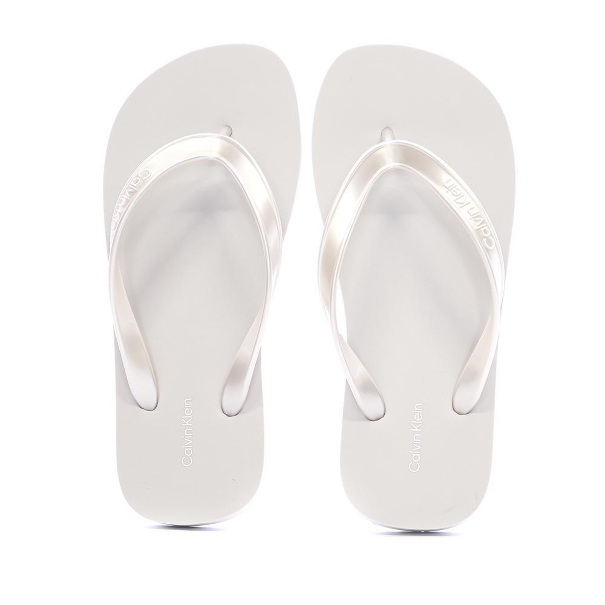 Voir la diapositive 3 : CALVIN KLEIN JEANS Tongs Grise Femme Calvin Klein Jeans Flip Flop Tpu Metall