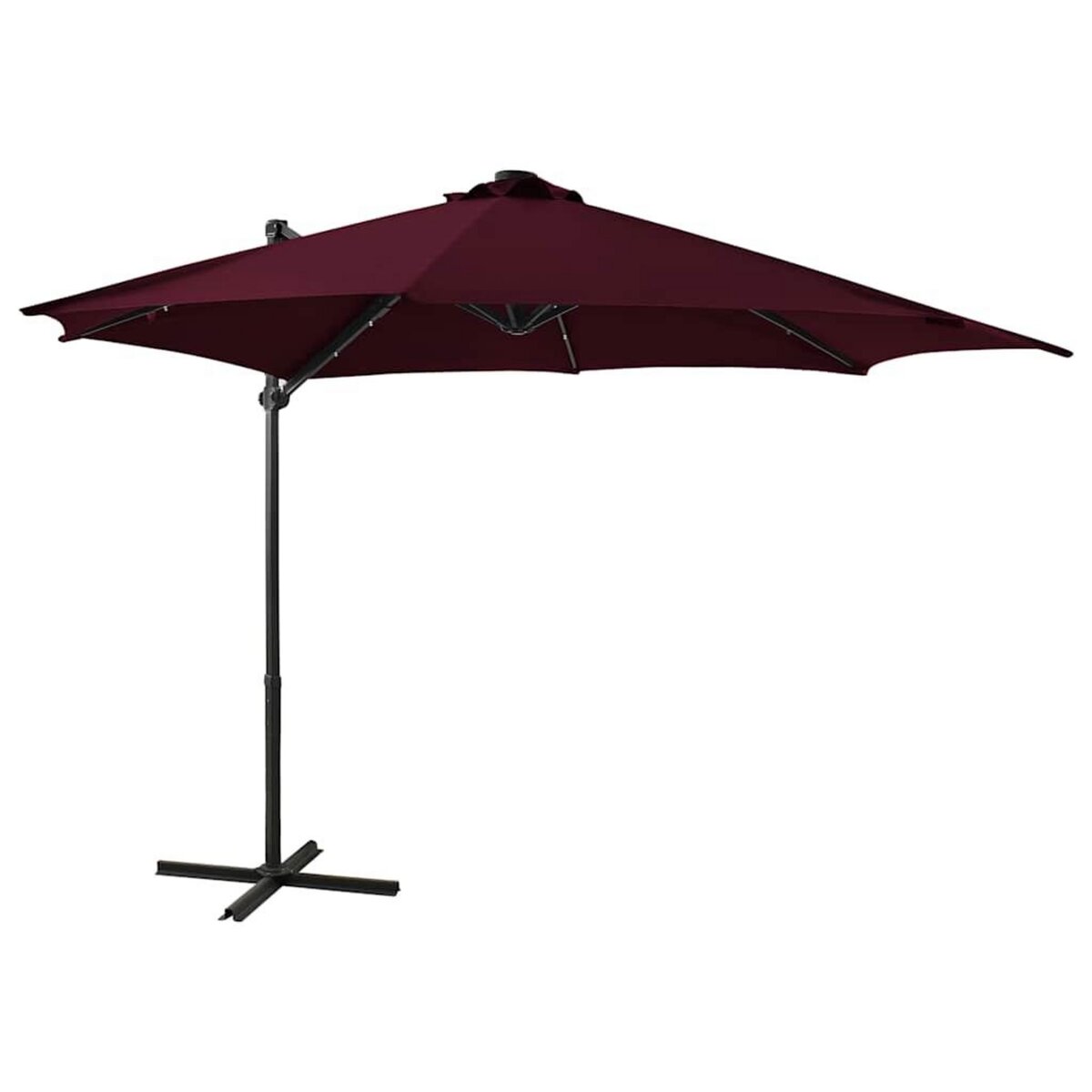 VIDAXL Parasol de jardin en porte-a-faux avec mat et lumieres LED