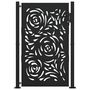 Voir la diapositive 3 : VIDAXL Portail de jardin noir 105x155 cm acier conception de flamme
