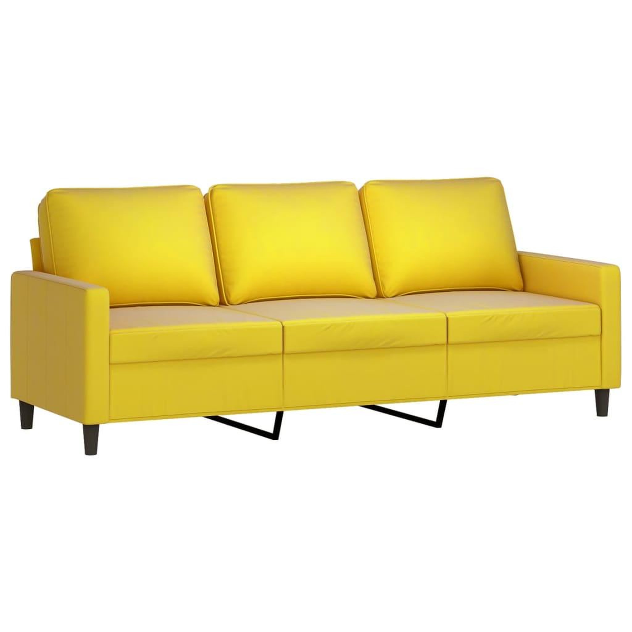 Voir la diapositive 5 : VIDAXL Ensemble de canapes 3 pcs avec coussins Jaune Velours