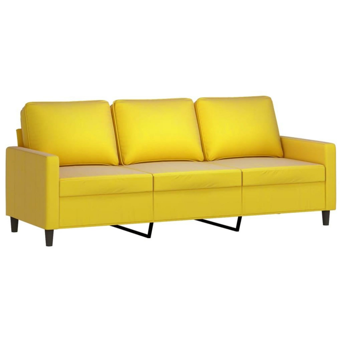 VIDAXL Ensemble de canapes 3 pcs avec coussins Jaune Velours