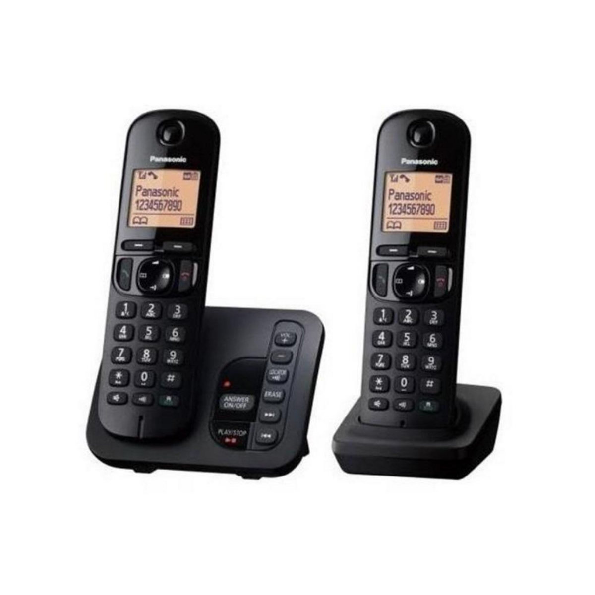 PANASONIC Téléphone sans fil duo dect noir avec répondeur - KXTGC222FRB