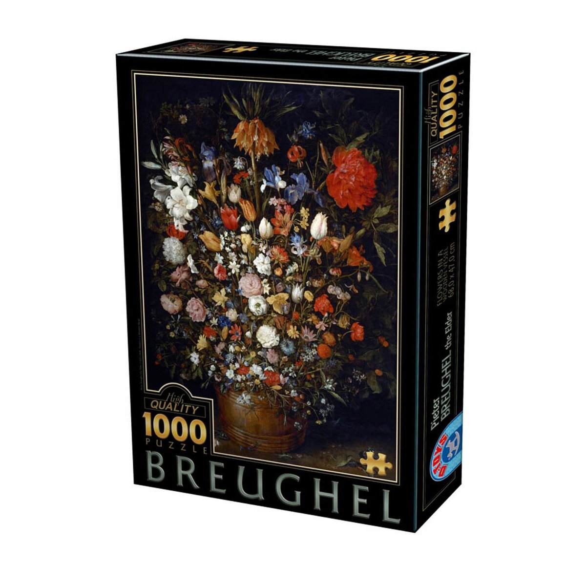 DToys Puzzle 1000 pièces : Fleurs dans un vase, Pieter Brueghel