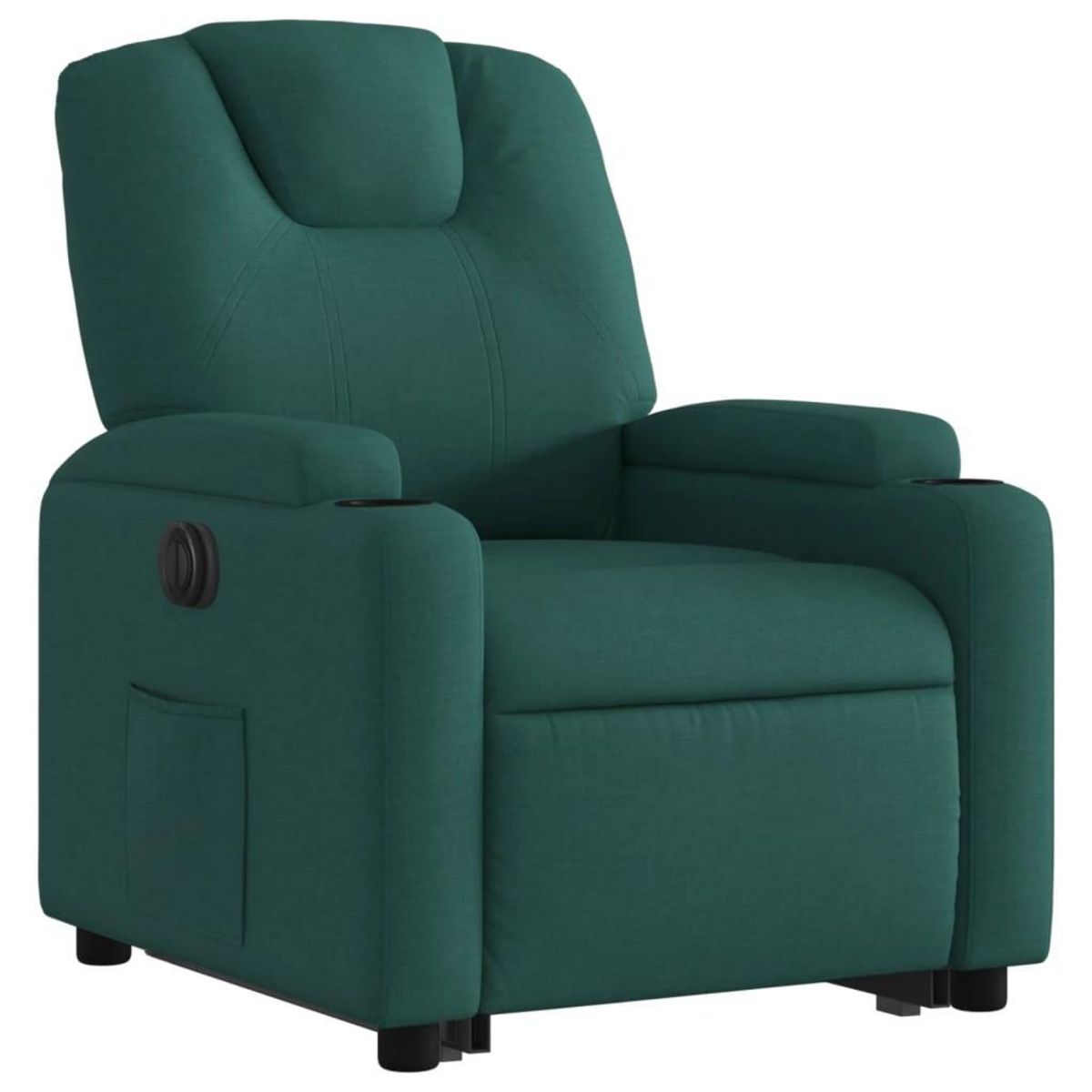 VIDAXL Fauteuil inclinable electrique vert fonce tissu