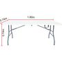 Voir la diapositive 2 : Habitat et Jardin Table de jardin pliante  Foldy  - 180 x 74 x 74 cm - Blanc