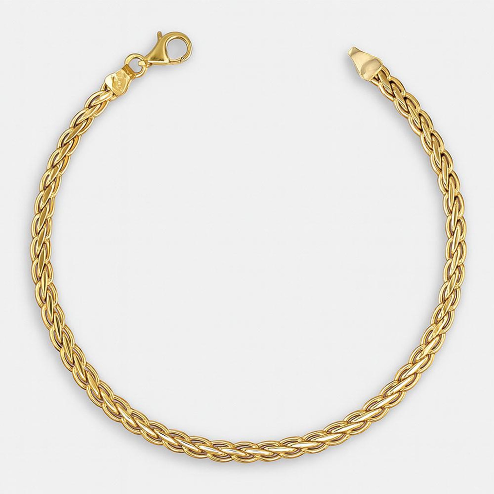 L'ATELIER D'AZUR Bracelet Or 18 Carats 750 Jaune Maille Palmier  Plate  - Femme