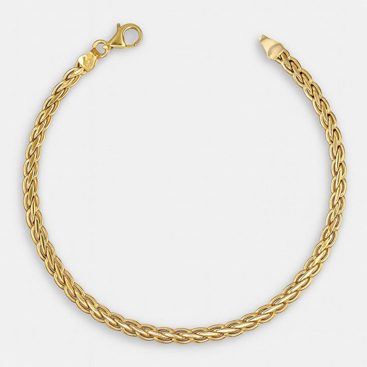 L'ATELIER D'AZUR Bracelet Or 18 Carats 750 Jaune Maille Palmier  Plate  - Femme