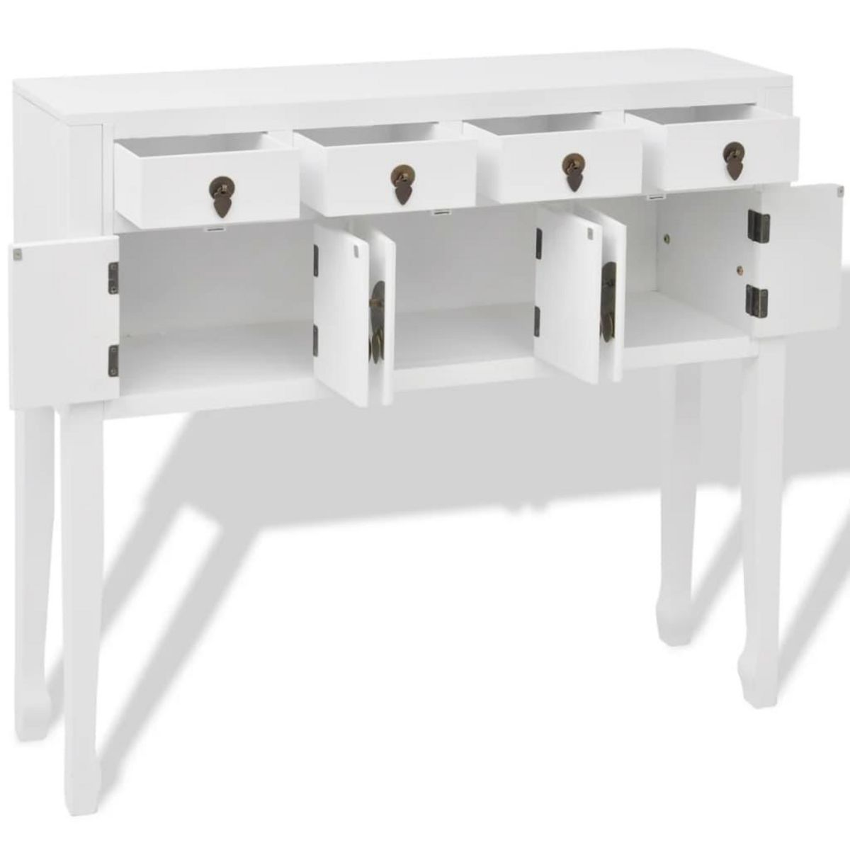 VIDAXL Buffet en style chinois en bois massif Blanc