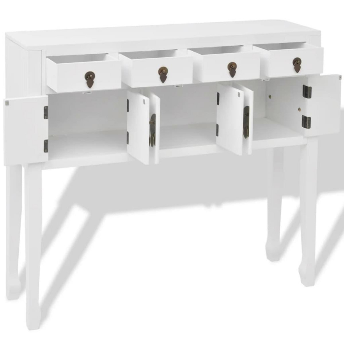 VIDAXL Buffet en style chinois en bois massif Blanc