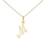 L'ATELIER D'AZUR Collier - Pendentif Lettre  M  Or 750/1000 - Chaine Dorée