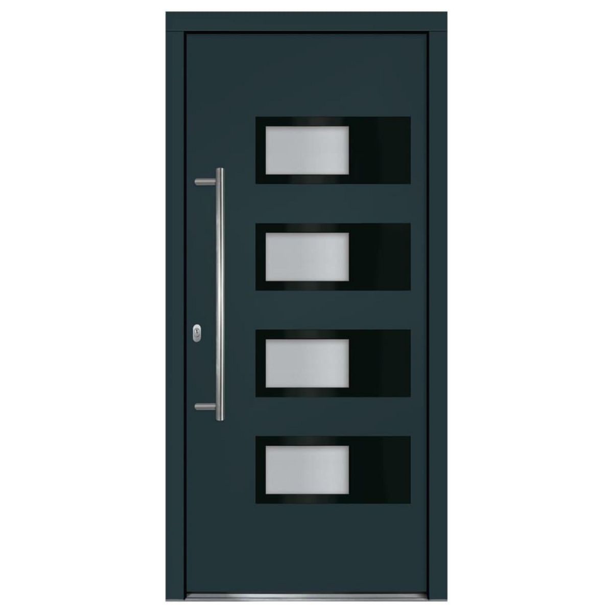 VIDAXL Porte d'entree Anthracite 100x210 cm Aluminium et PVC