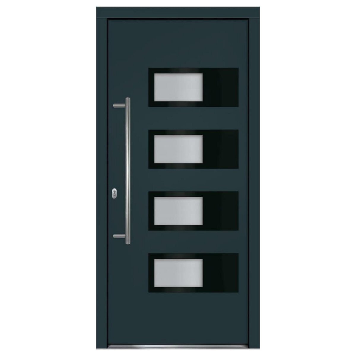 VIDAXL Porte d'entree Anthracite 100x210 cm Aluminium et PVC