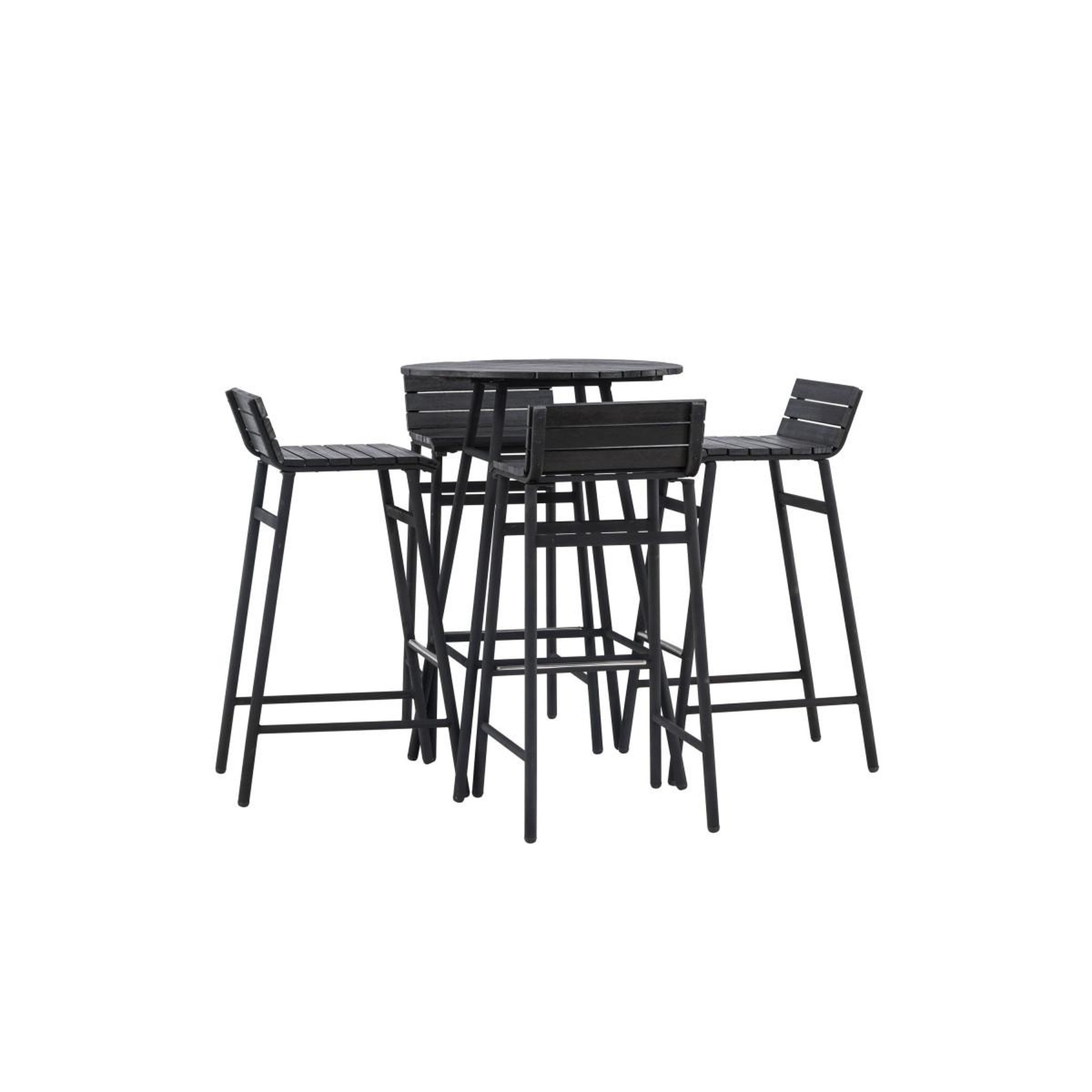 Voir la diapositive 5 : Paris Prix Ensemble Table de Bar de Jardin & 4 Tabourets  Mexico  95cm Noir