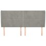 Voir la diapositive 3 : VIDAXL Tete de lit avec oreilles Gris clair 203x23x118/128 cm Velours
