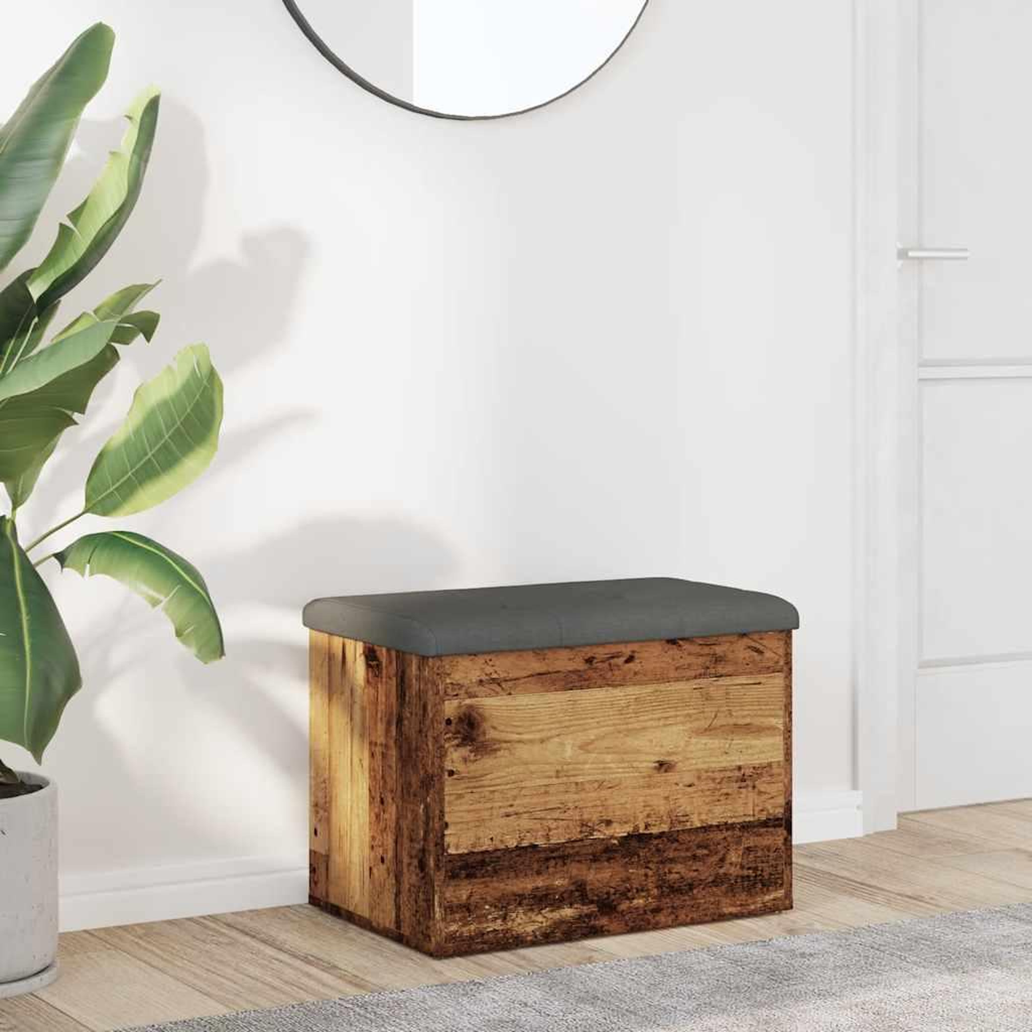 VIDAXL Banc de rangement vieux bois 62x42x45 cm bois d'ingenierie