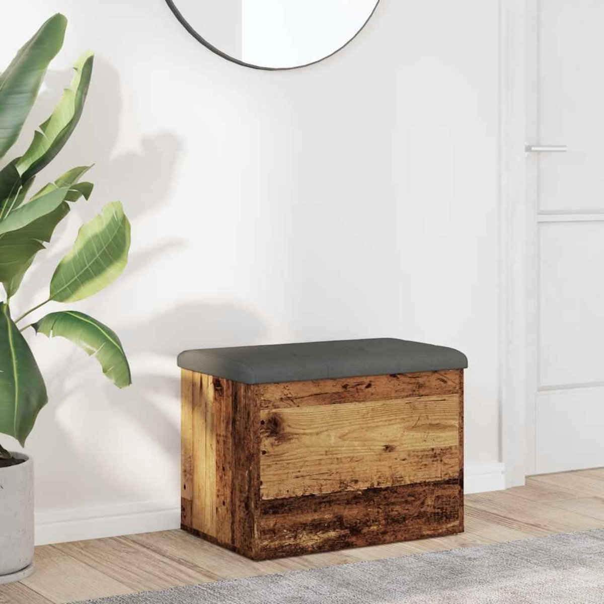VIDAXL Banc de rangement vieux bois 62x42x45 cm bois d'ingenierie