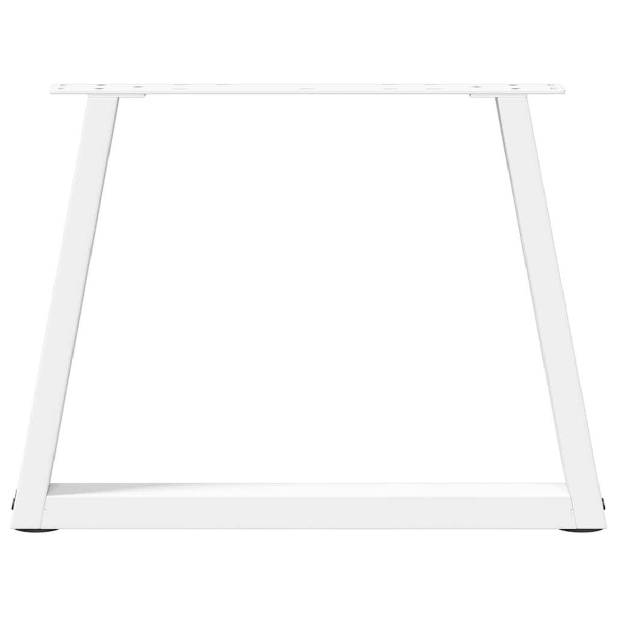 VIDAXL Pieds de table a manger forme V 2pcs blanc 60x(42-43,3)cm acier