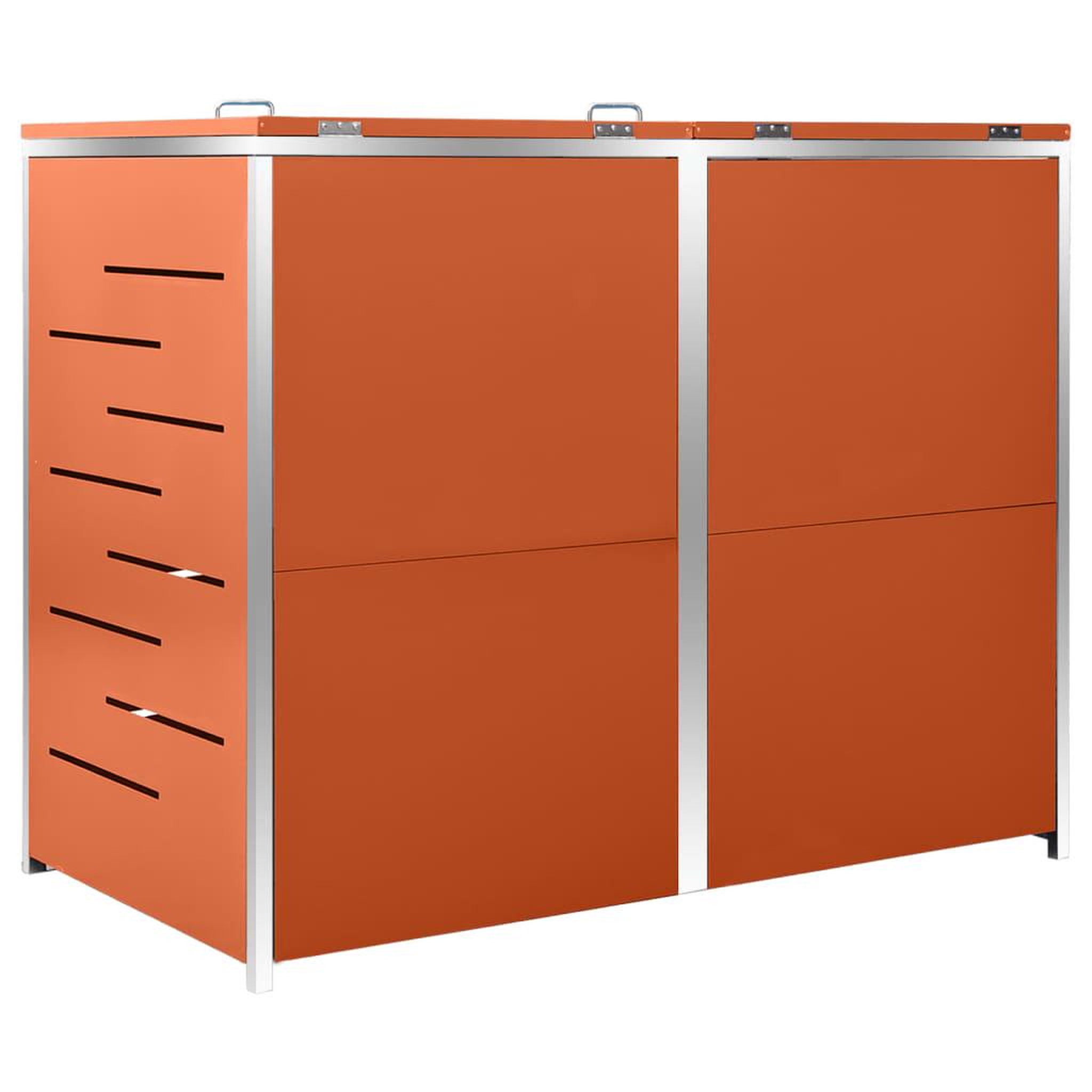 Voir la diapositive 4 : VIDAXL Abri pour deux poubelles 138x77,5x112,5 cm Inox