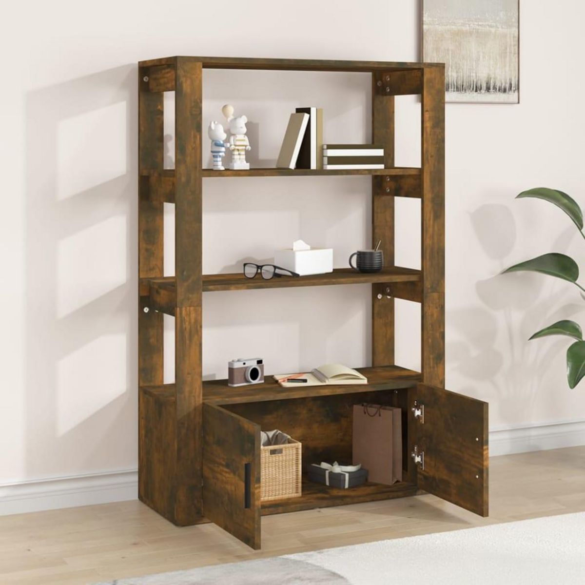 VIDAXL Buffet Chene fume 80x30x119,5 cm Bois d'ingenierie