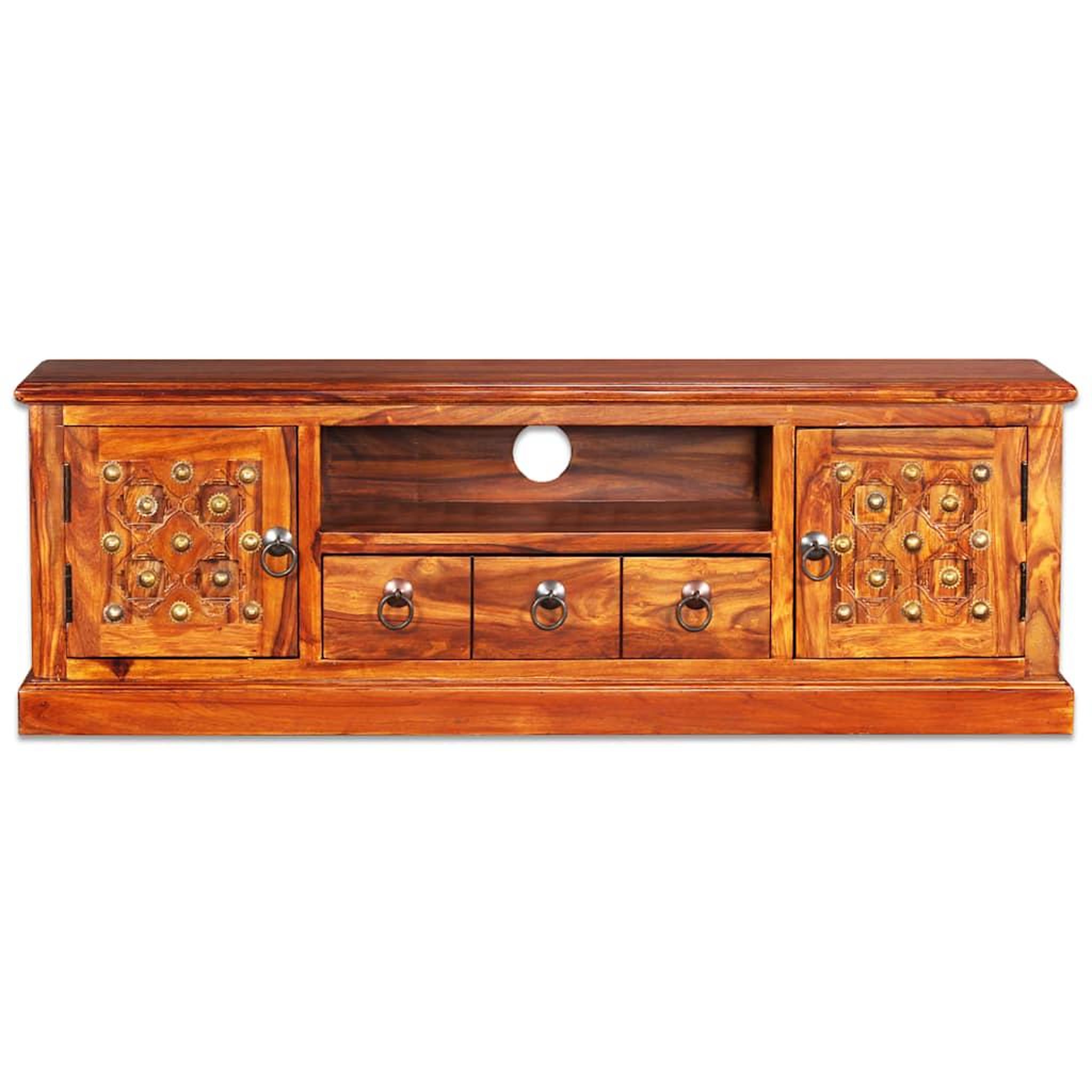 Voir la diapositive 2 : VIDAXL Meuble TV bois massif de Sesham 120 x 30 x 40 cm