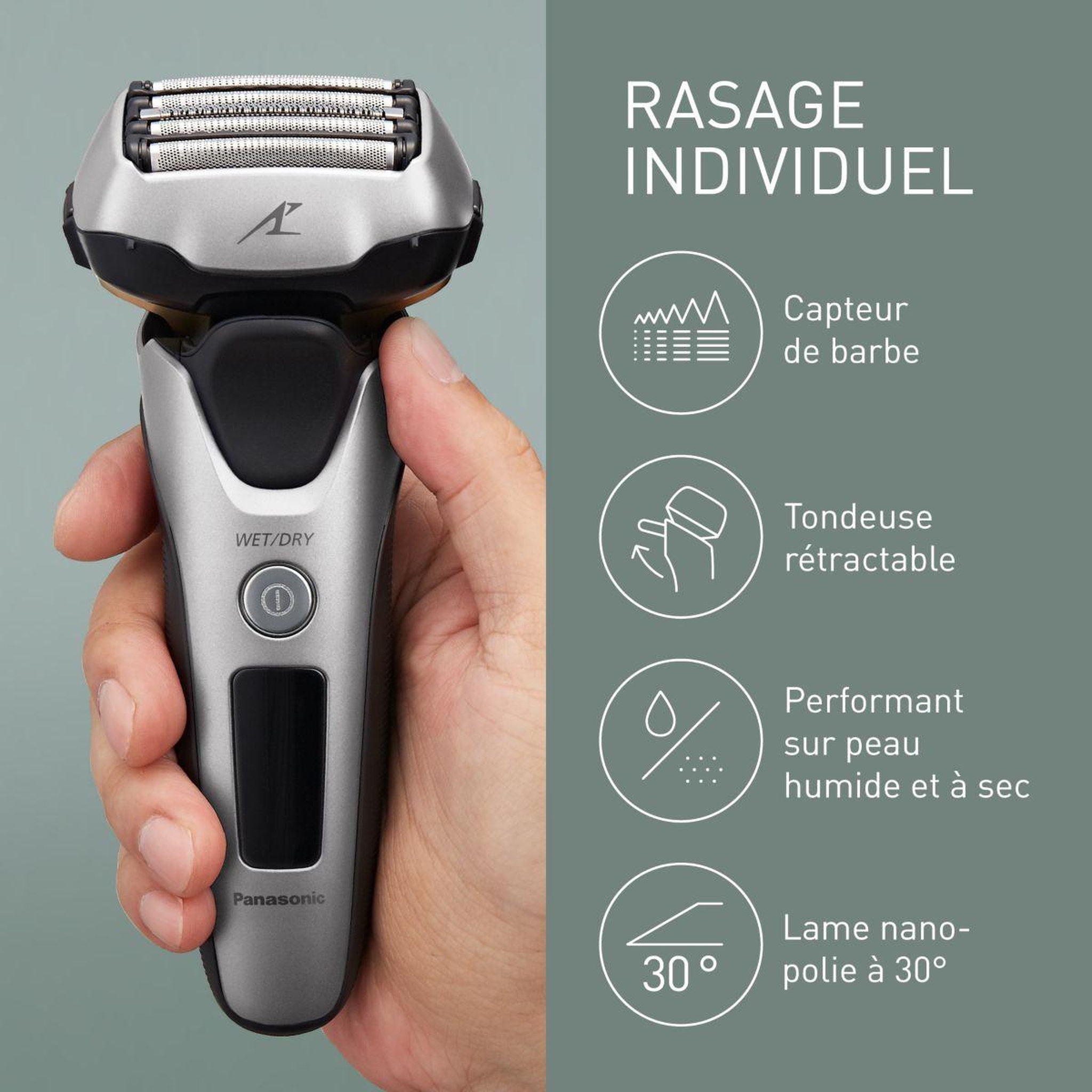 Voir la diapositive 5 : PANASONIC Rasoir électrique es-lv69-s803