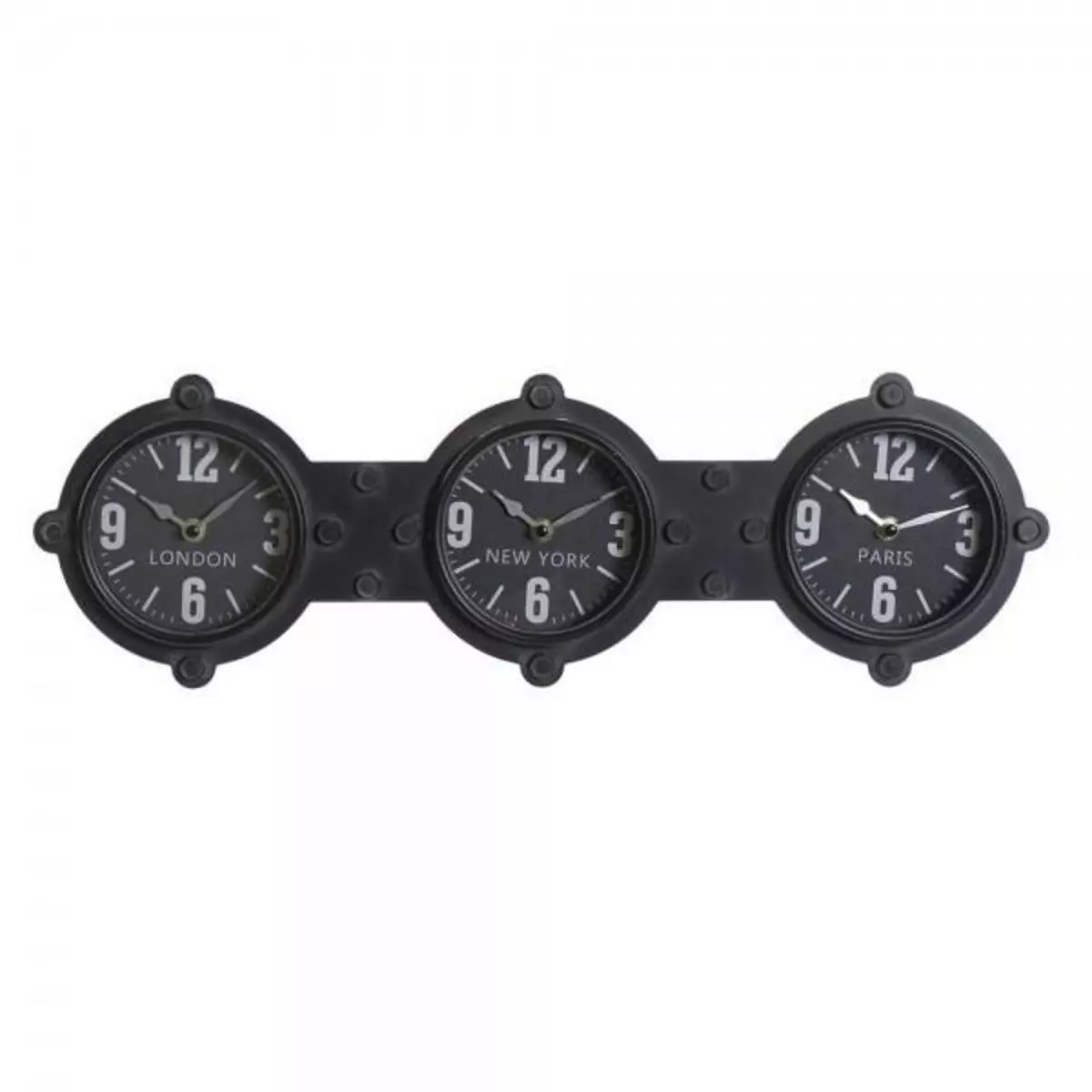 MARKET24 Horloge Murale DKD Home Decor Verre Noir Fer (58 x 6.5 x 18 cm)