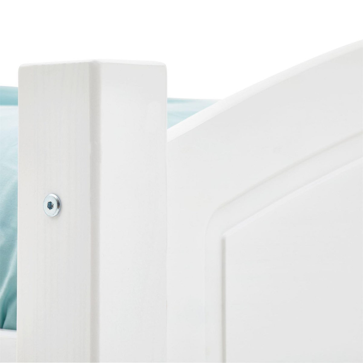IDIMEX Lit double FLIMS, 140 x 190 cm en pin massif lasuré blanc