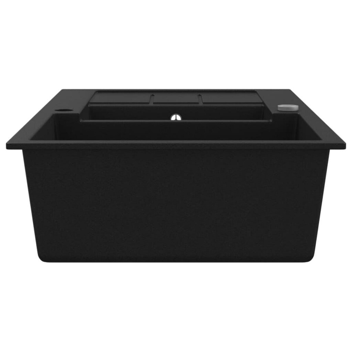 VIDAXL Evier de cuisine en granit Double bac Noir