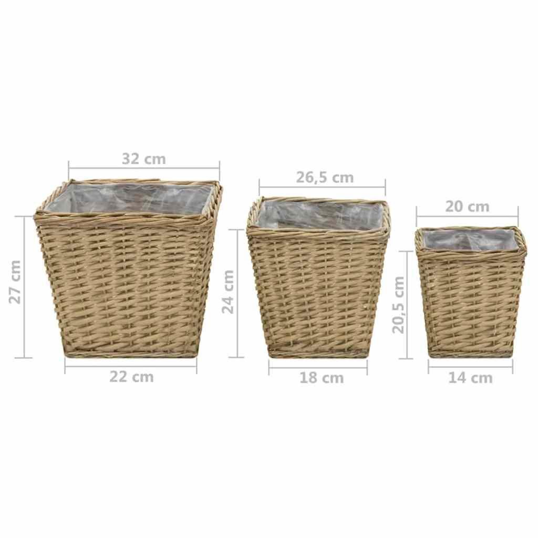 Voir la diapositive 6 : VIDAXL Lits sureleves 3 pcs osier avec doublure en pe